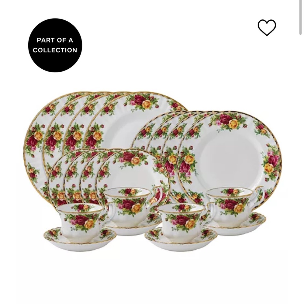 Old Country Roses 20-Piece Dinnerware Set, Service for 4